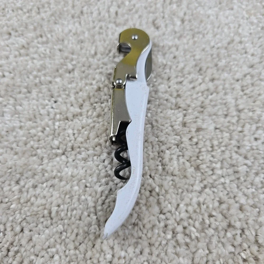 Truetap Wine Opener White Blindfold Waiters Corkscrew‎ Double Hinge Foil Cutter